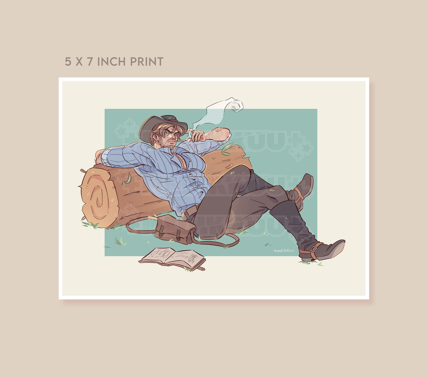 arthur morgan lounge print - (matte print) 5" x 7"