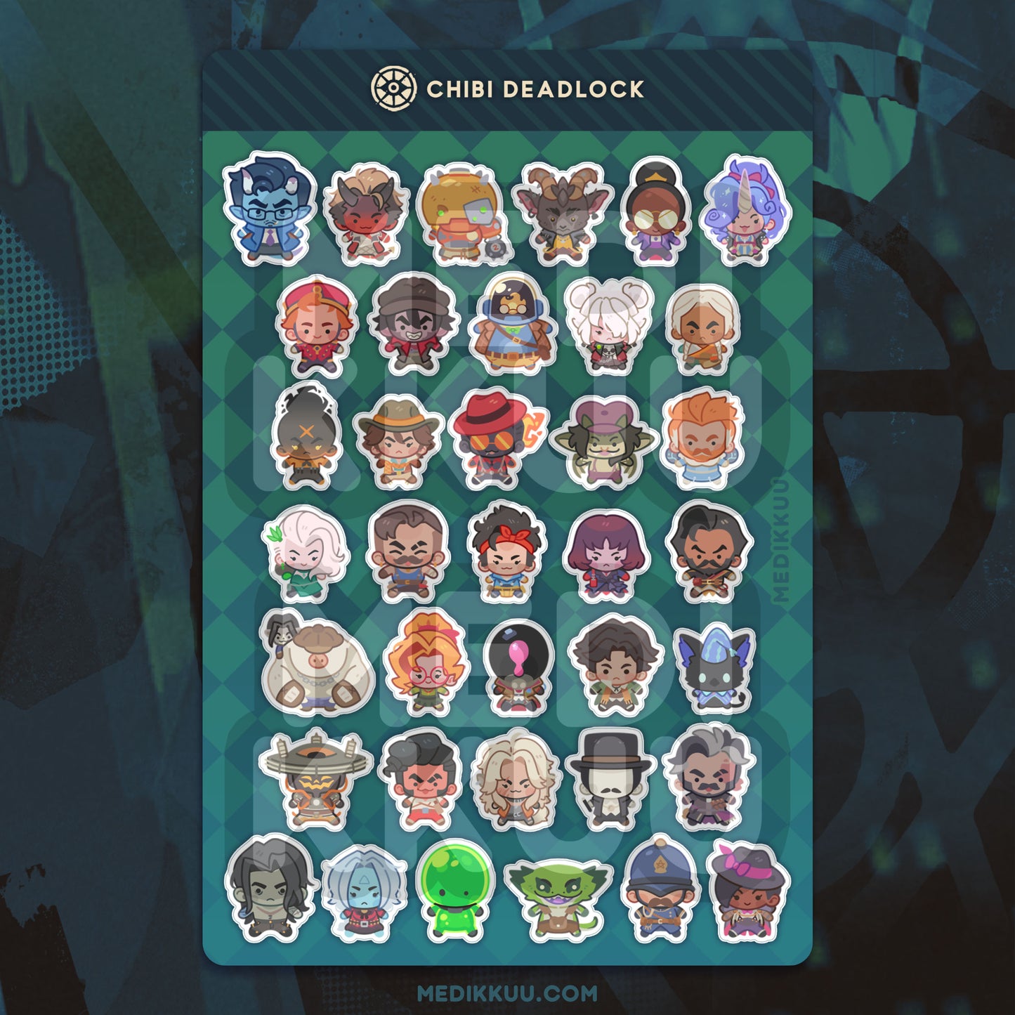 deadlock chibi sticker sheet - 6x4