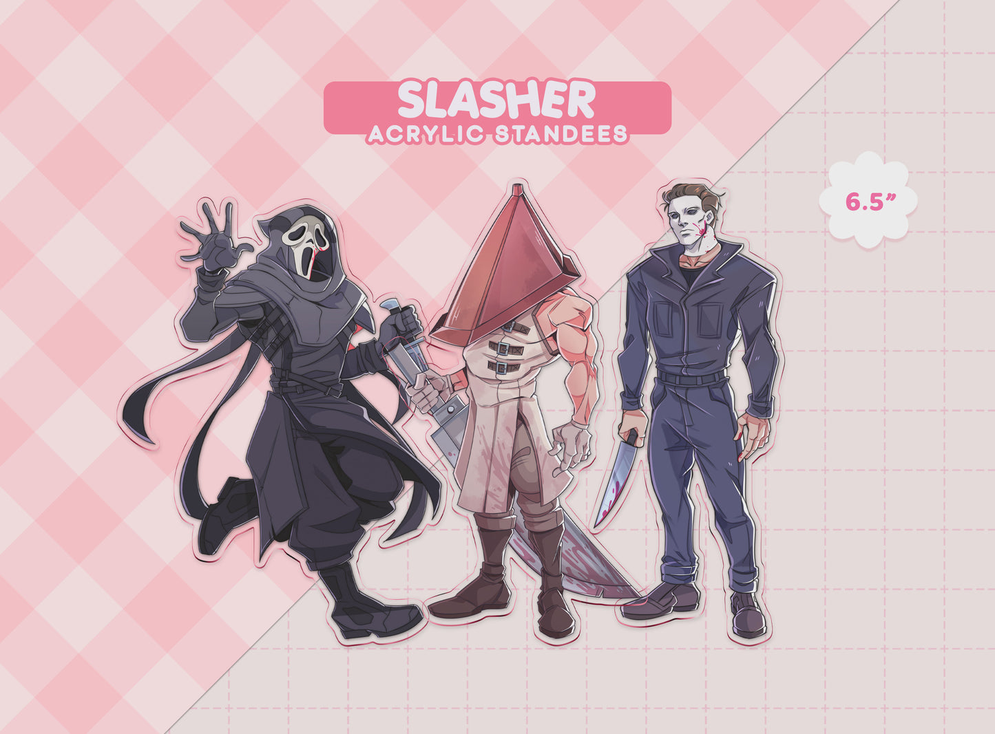 slasher acrylic standees (6.5" acrylic)