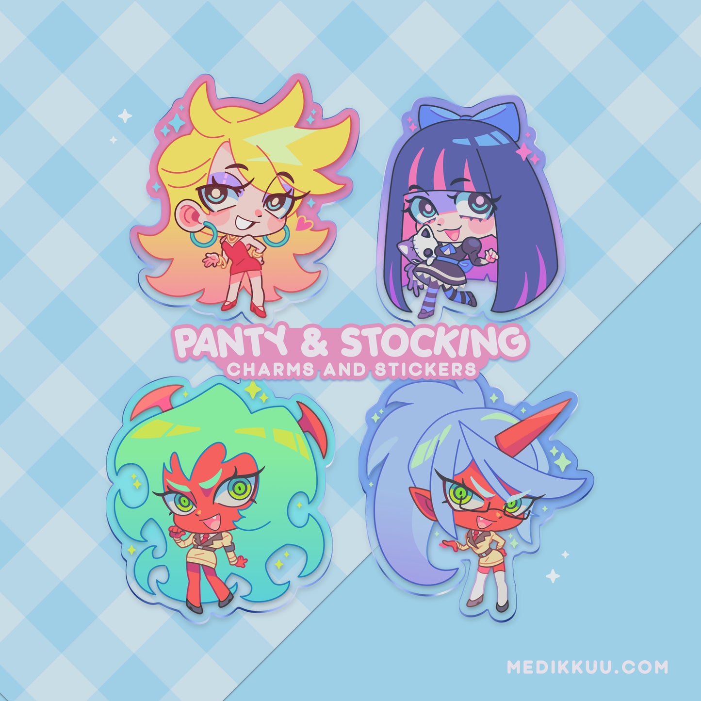 panty and stocking charms & stickers