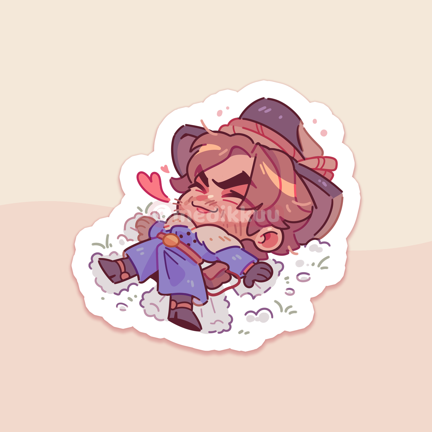 arthur morgan snow angel (2.8" sticker)