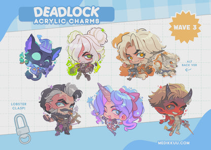 SET 3 deadlock charms keychains | old gods new blood (2.5" Epoxy)