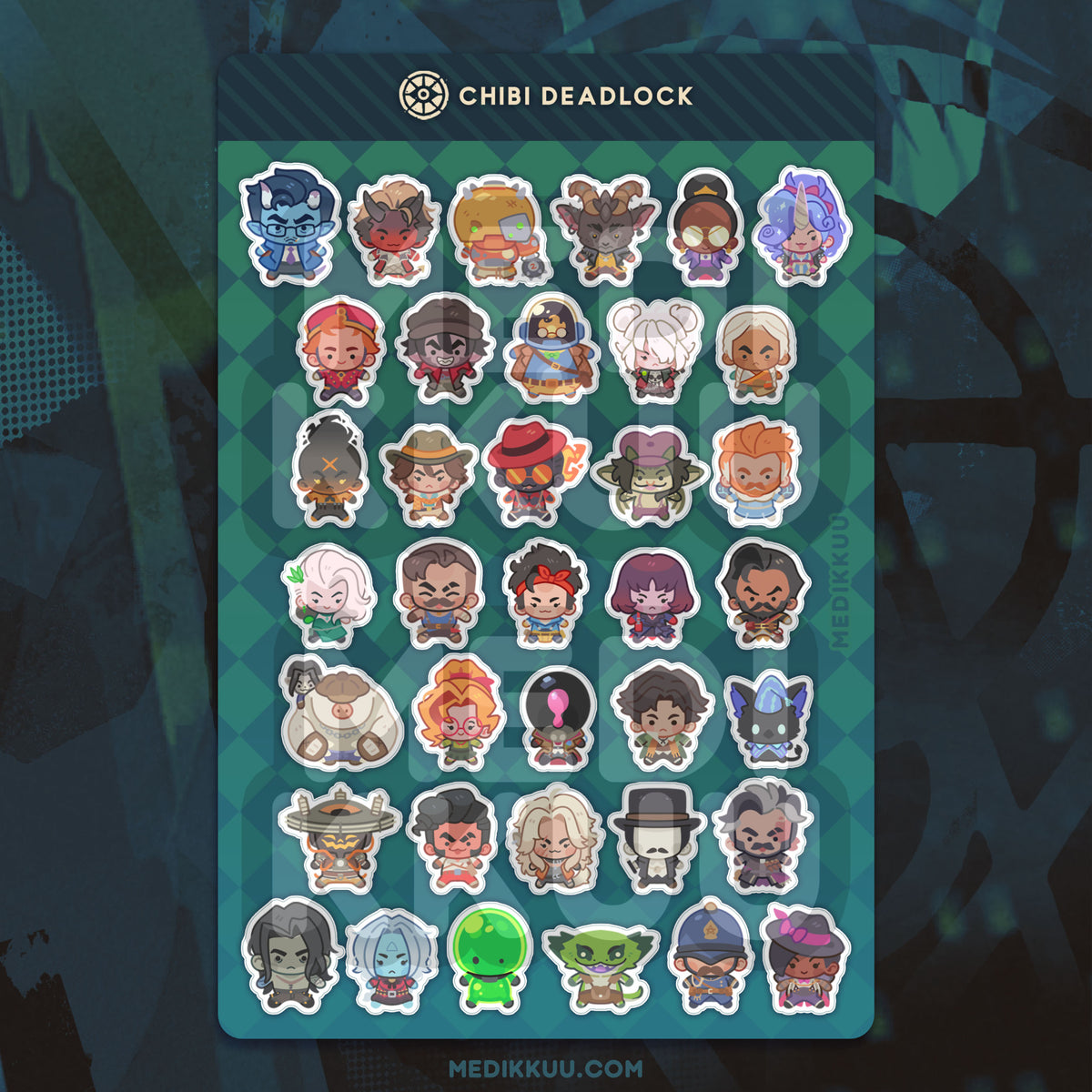 deadlock chibi sticker sheet - 6x4