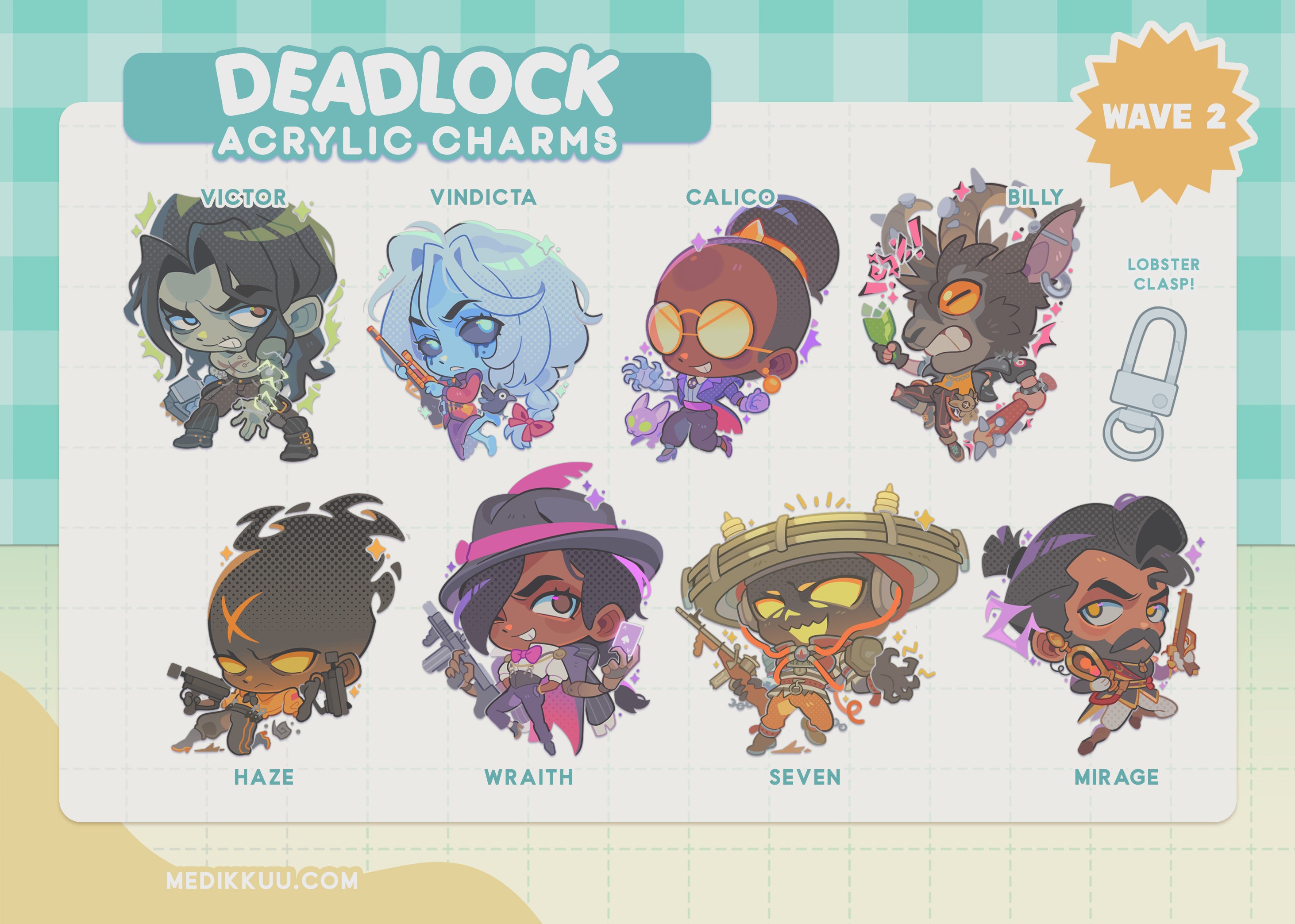 SET 2 deadlock charms keychains | (2.5