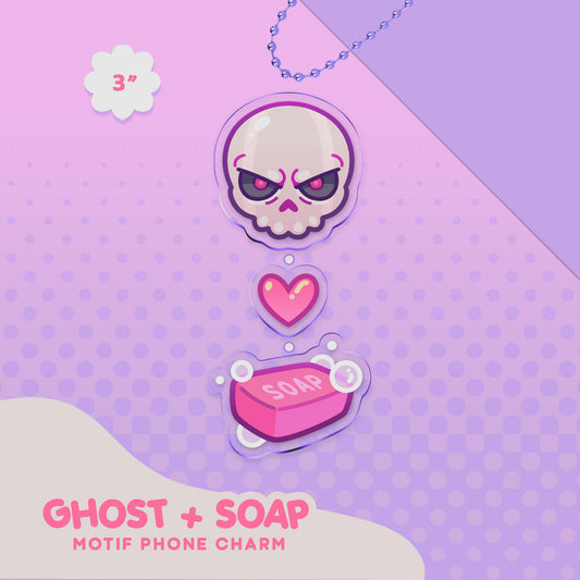 ghost and soap motif linked phone charm | call of duty