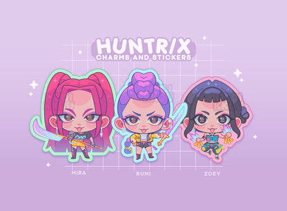 huntrix keychain charms stickers | kpop demon hunters