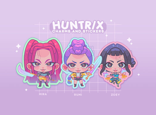 huntrix keychain charms stickers | kpop demon hunters